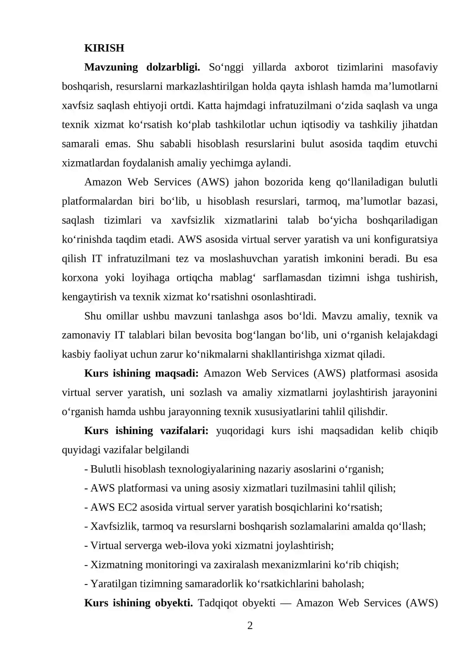 Amazon Web Services (AWS) platformasi asosida virtual server yaratish 2