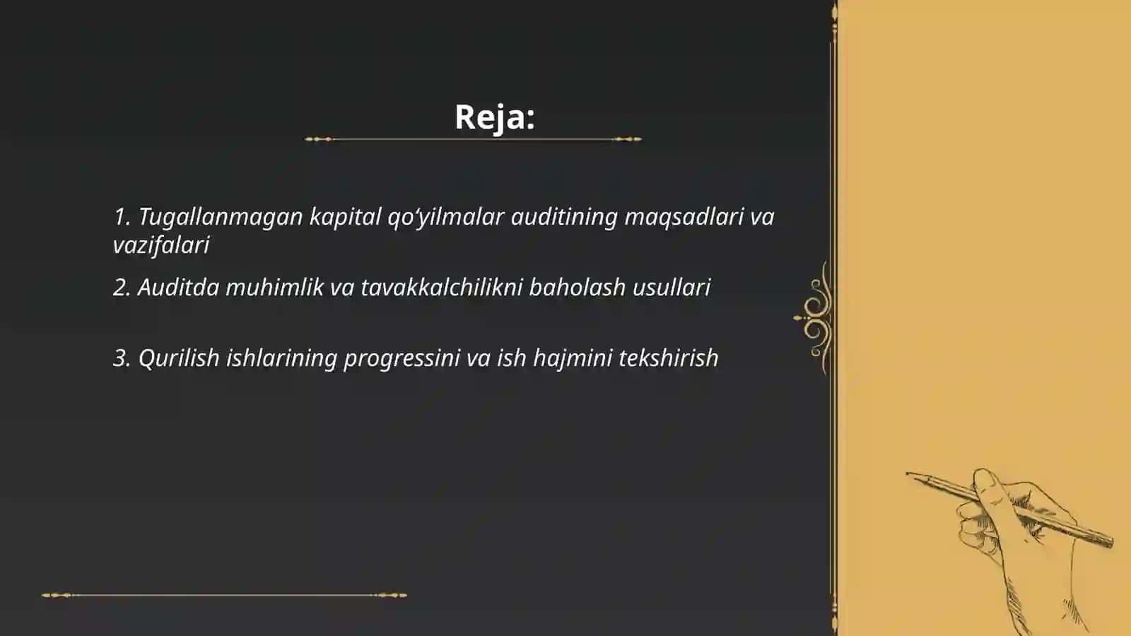 Tugallanmagan kapital qо‘yilmalar auditi 2
