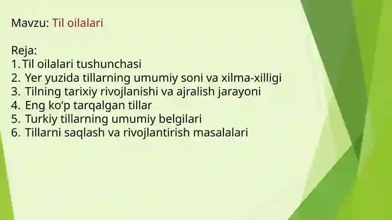 Til oilalari 2