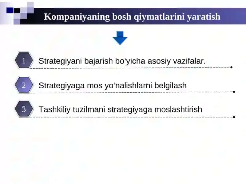 Strategiyani bajarish bo‘yicha asosiy vazifalar 2