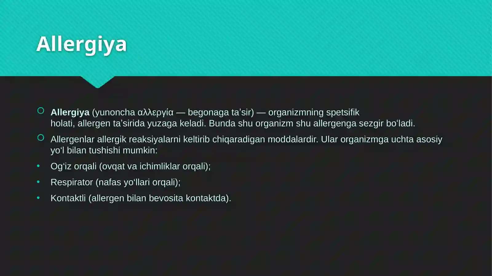 Allergiyaga qarshi vositalar 2