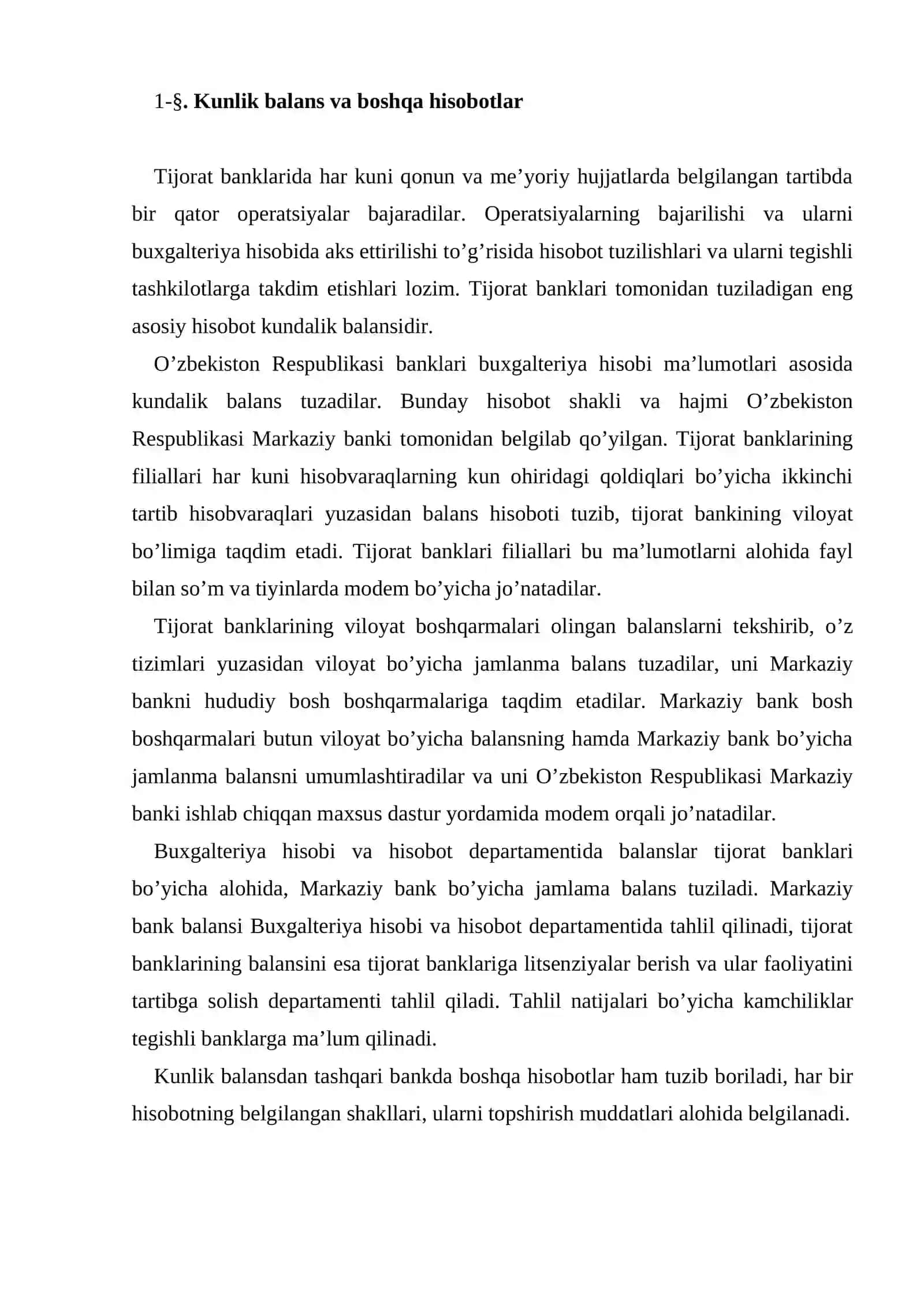 Banklarning buxgalteriya hisobotlari 2