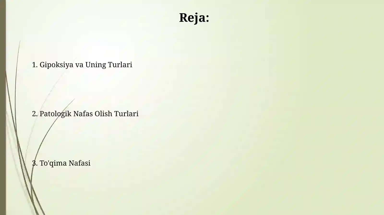 Nafasning patologik turlari. Toʻqimadagi nafasi. Gipoksiya uning turlari 2