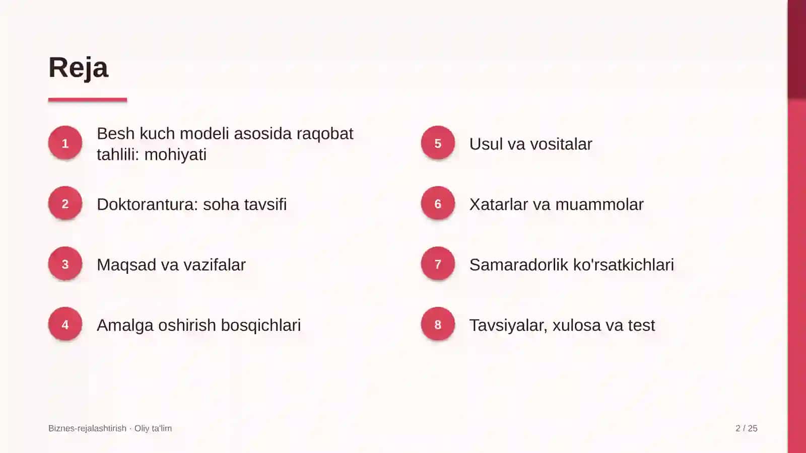 Besh kuch modeli asosida raqobat tahlili 2