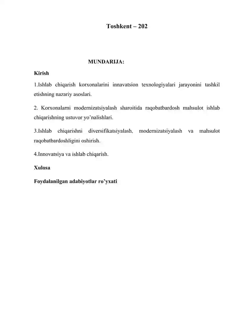 Ishlab chiqarishni texnik yangilash va modernizatsiyalashning iqtsodiy ahamyati 2
