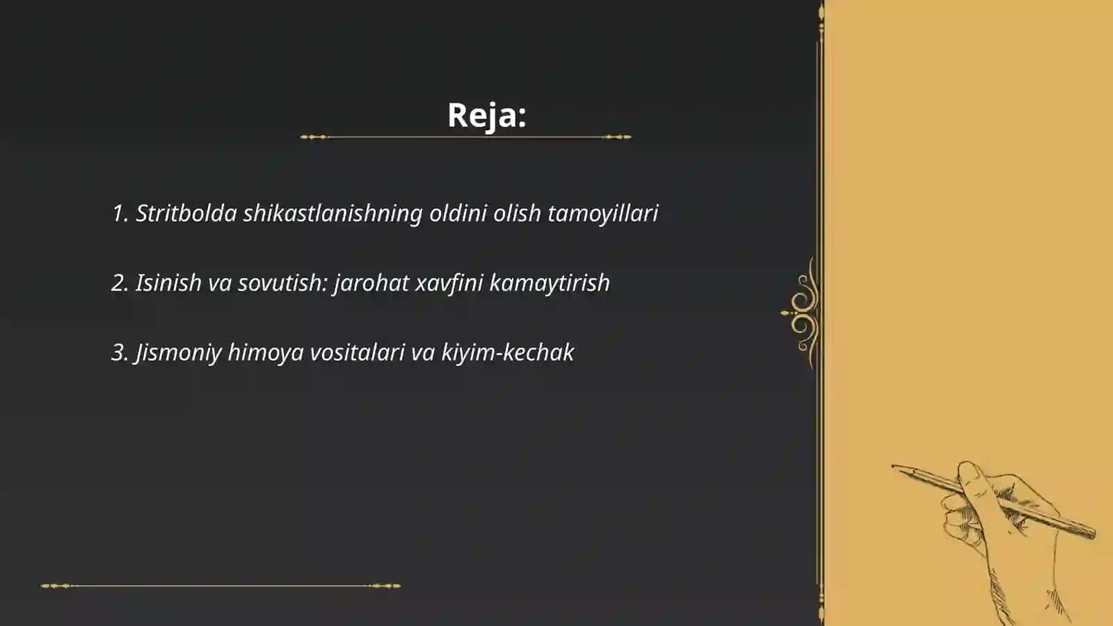 Stritbolda Shikastlanishning oldini olish 2