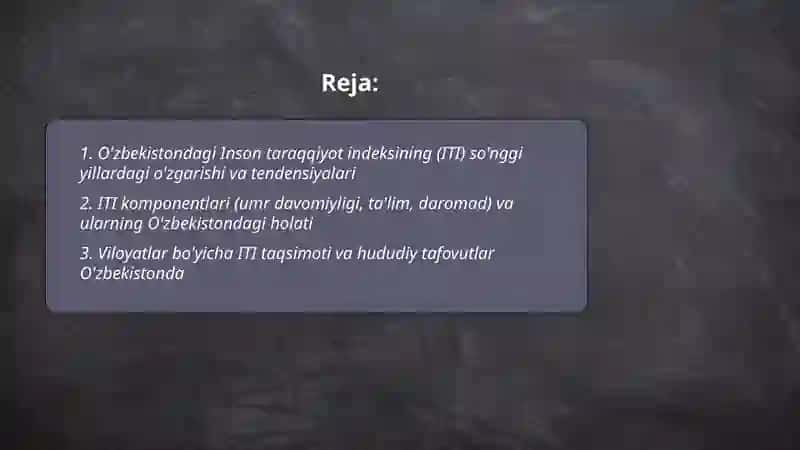O'zbekistondagi Inson taraqqiyot indeksi va boshqa ijtimoiy tarmoqlar indeksi 2