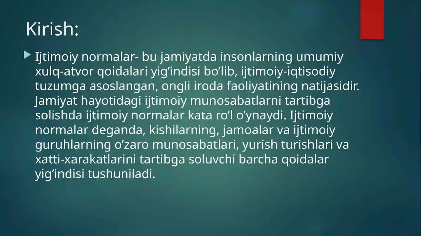 Ijtimoiy normalar tizimi 2