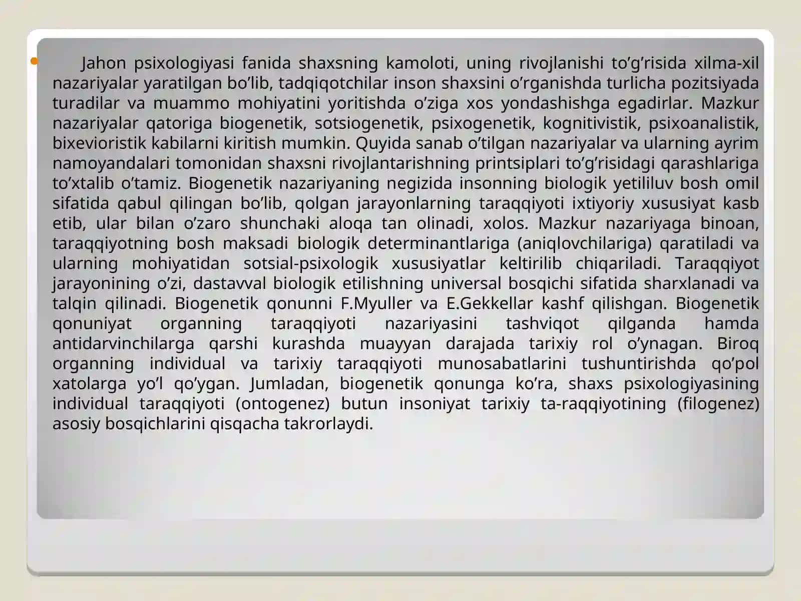 CHЕT EL PSIХОLОGIYASIDA SHAXS NAZARIYALARI 2