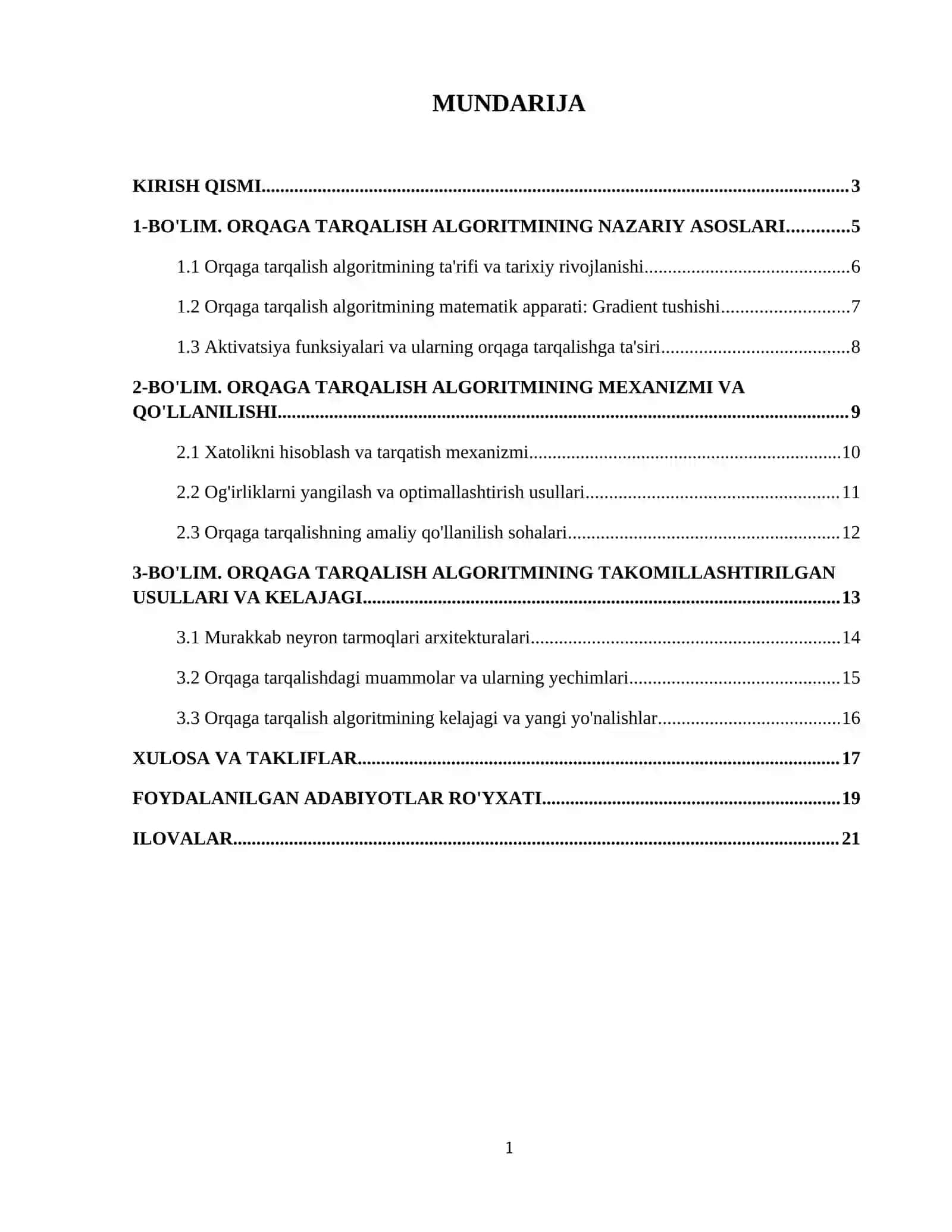 Backpropagation algaritmining matematik asosi 2