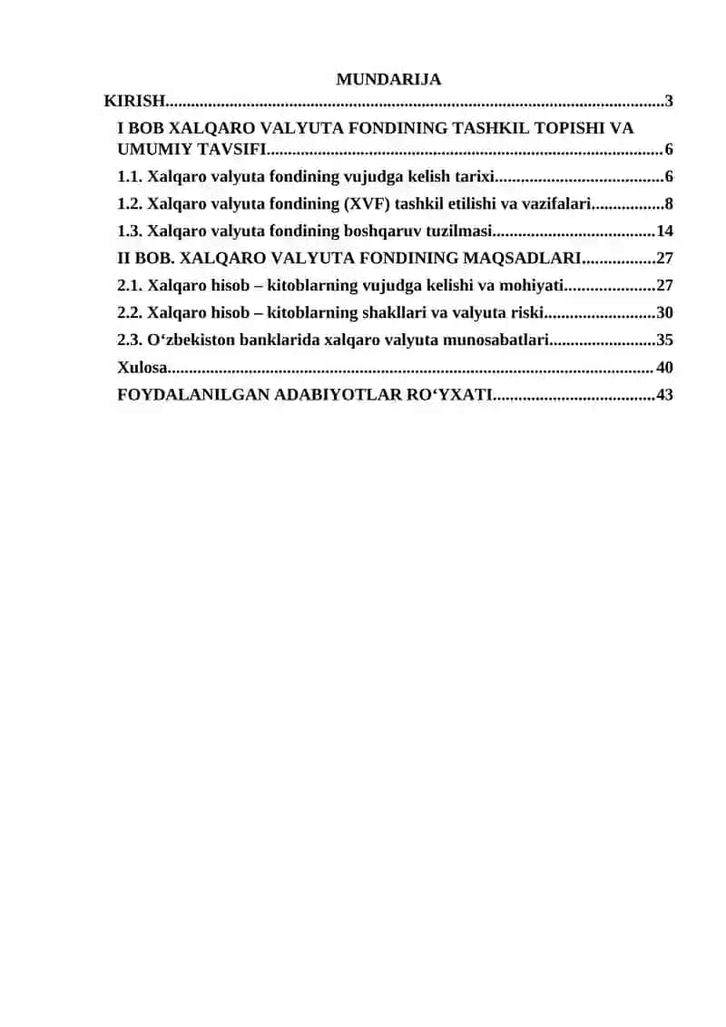 Xalqaro valyuta fondi, uning maqsadi va funksiyalari 2