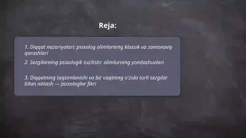 Diqqat va sezgilar haqida 2