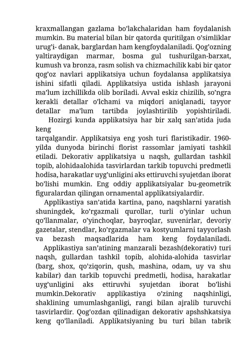 Applikatsiya va mozaika bilan ishlash darslarini tashkil etish metodikasi 2