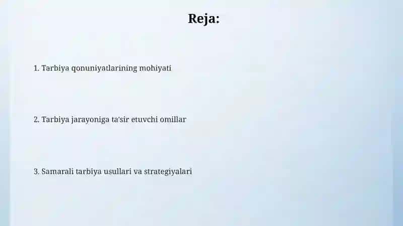 Tarbiya qonuniyatlari 2