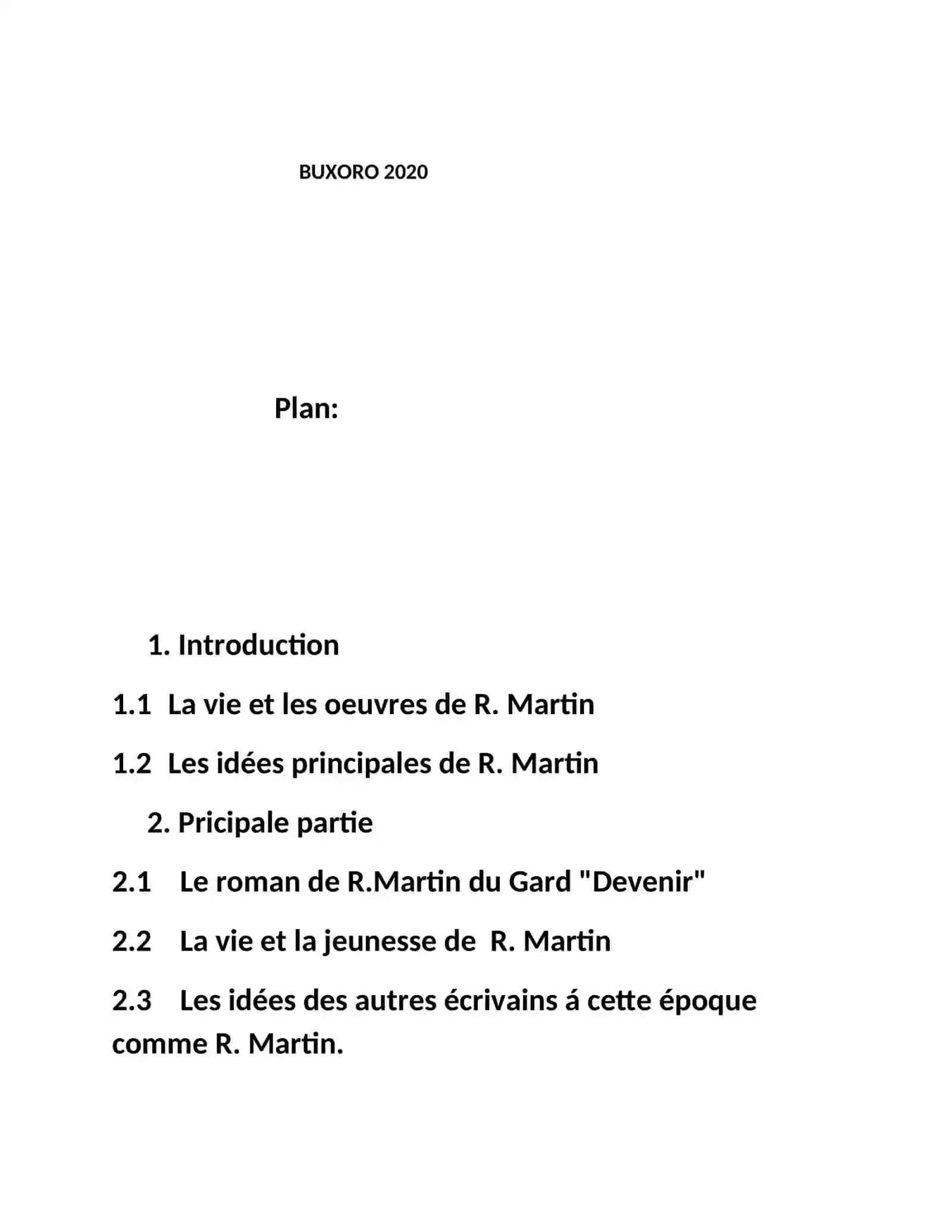 "L’idée principale du roman de R. Martin du Gard “Devenir”" 2