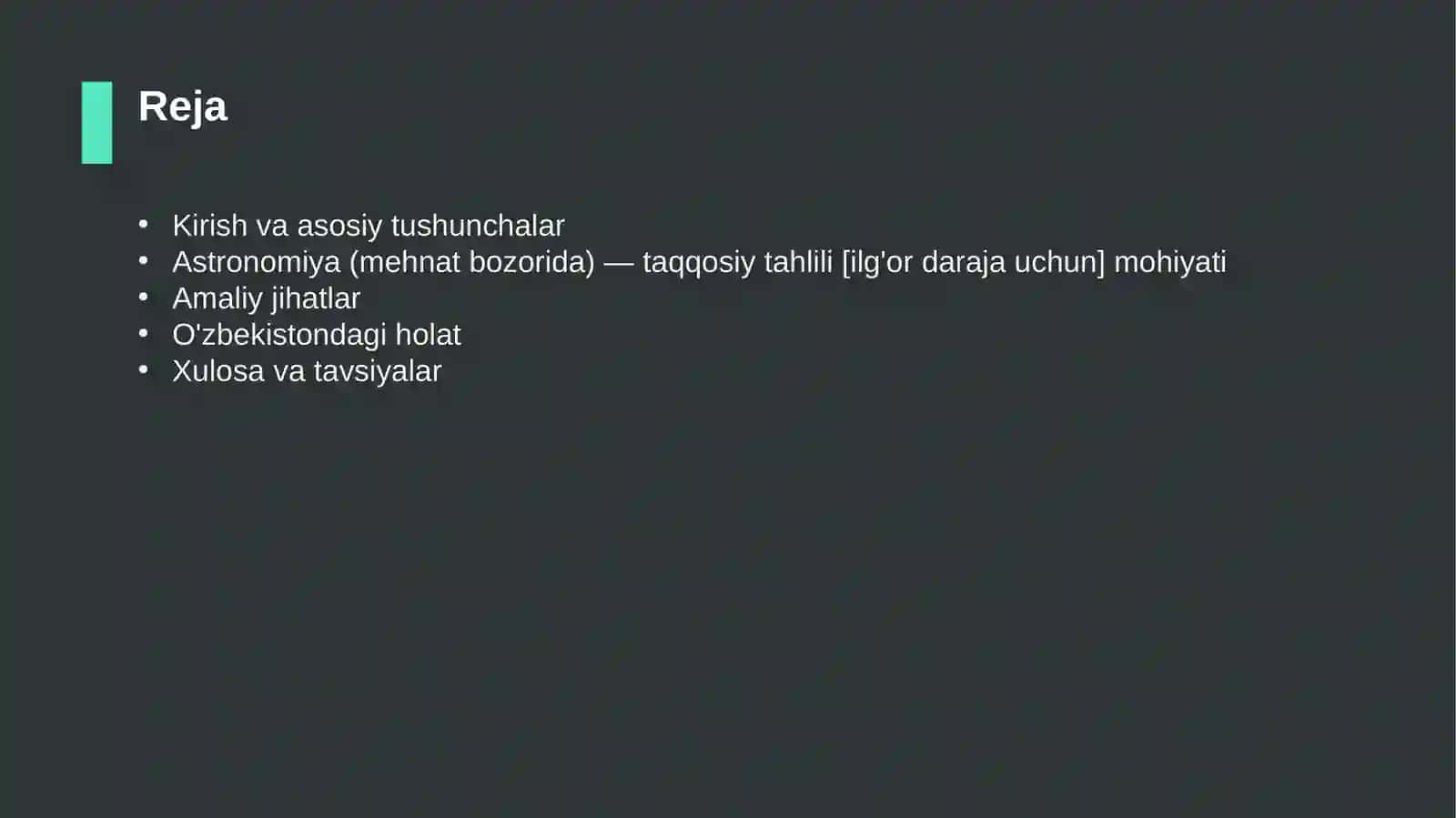 Astronomiya (mehnat bozorida) — taqqosiy tahlili [ilg'or daraja uchun] 2