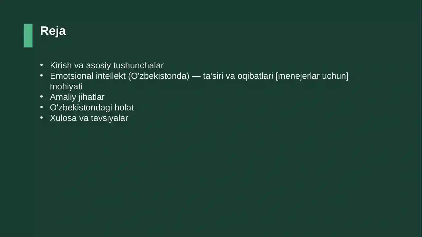 Emotsional intellekt (O'zbekistonda) — ta'siri va oqibatlari [menejerlar uchun] 2
