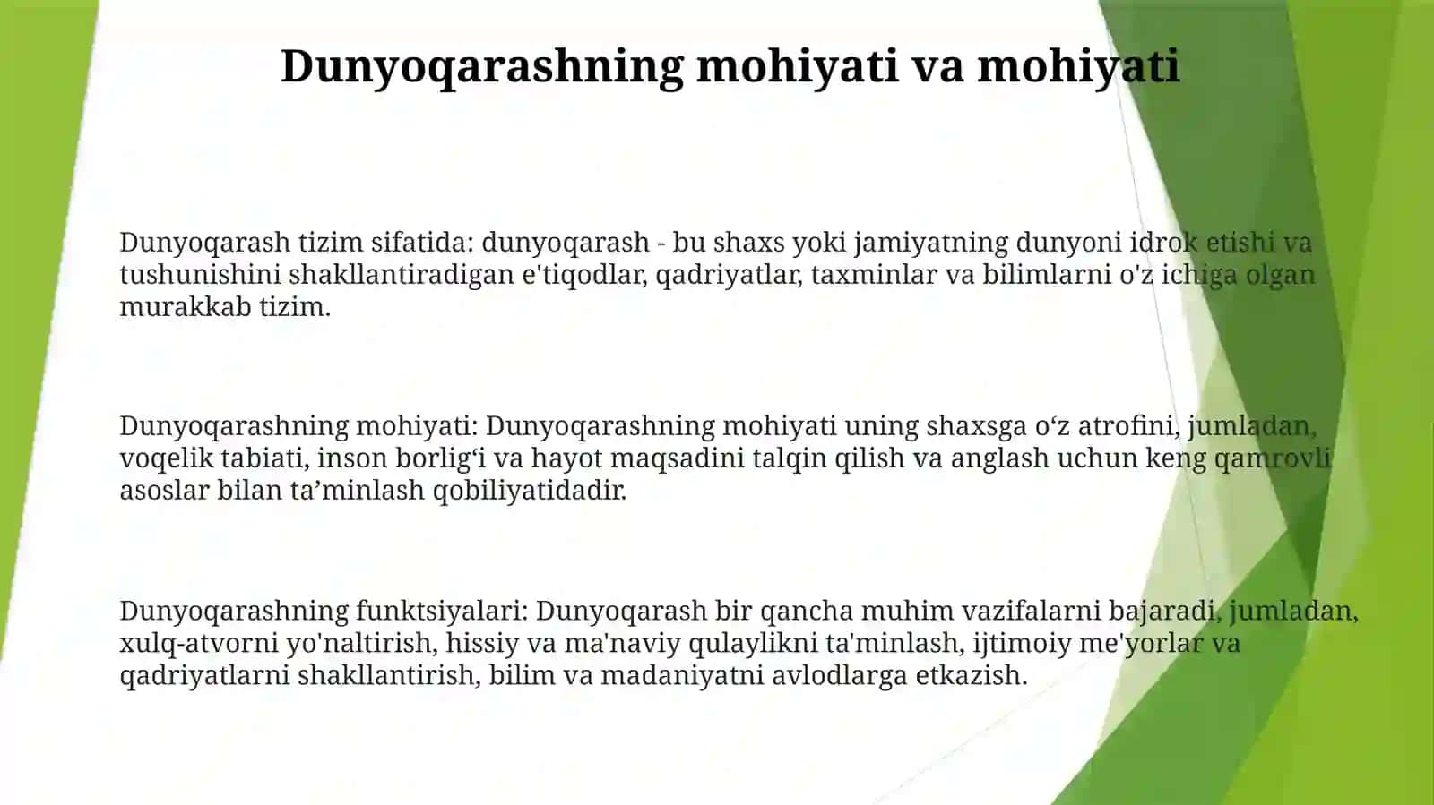 Dunyoqarashning Mohiyati, Tuzilishi Va Asosiy Funksiyalari 2