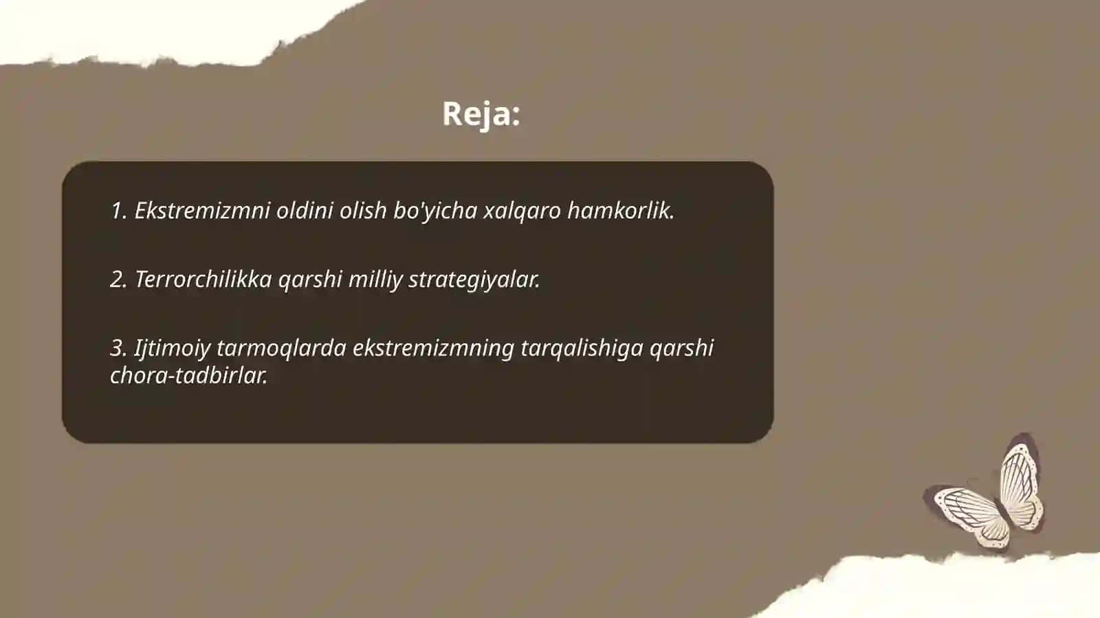 Ekstremizm va terrorizmga qarshi tajribasi 2