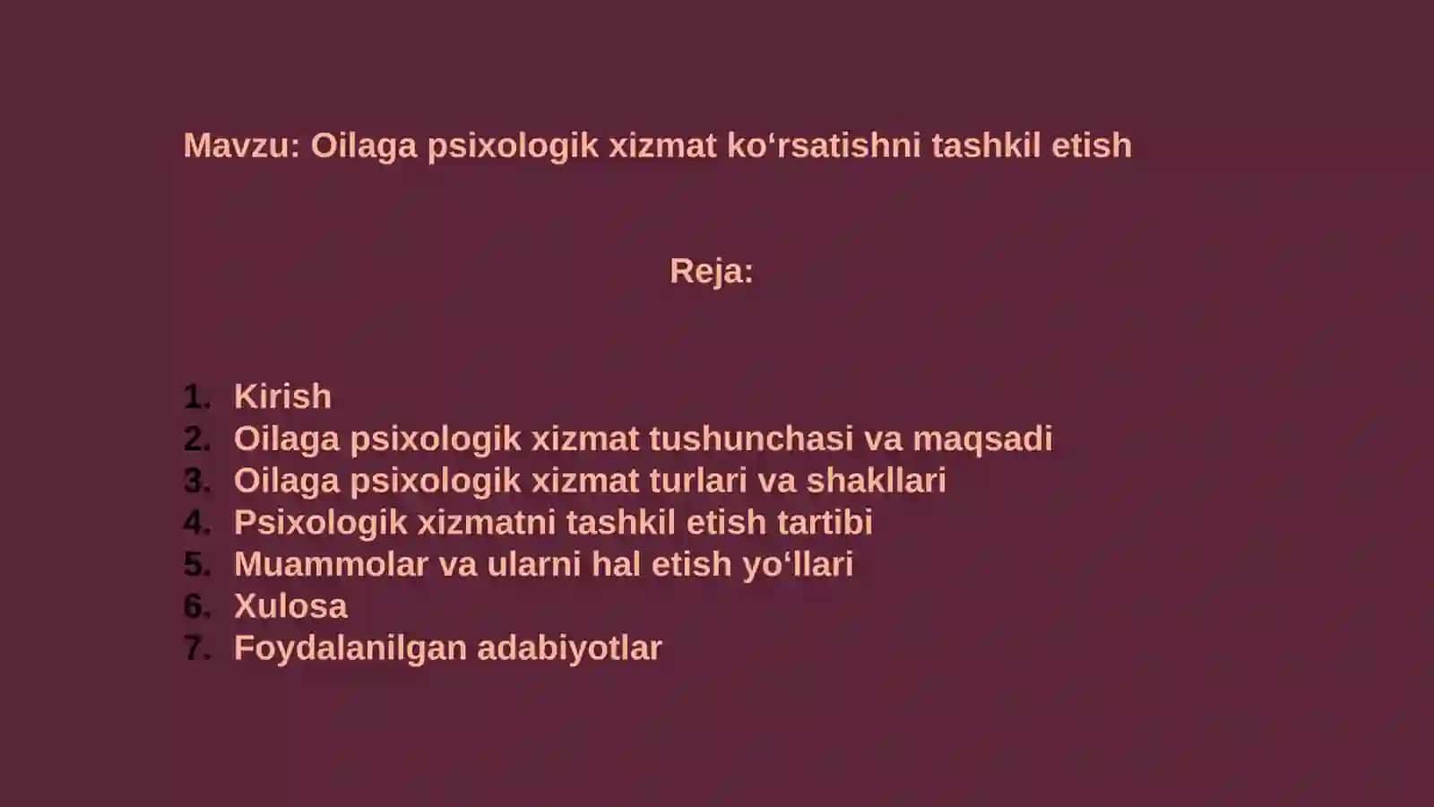 Oilagapsixologikxizmatkoʻrsatish nitashkiletish 2