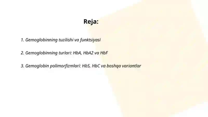 Gemoglobin va uning turlari 2