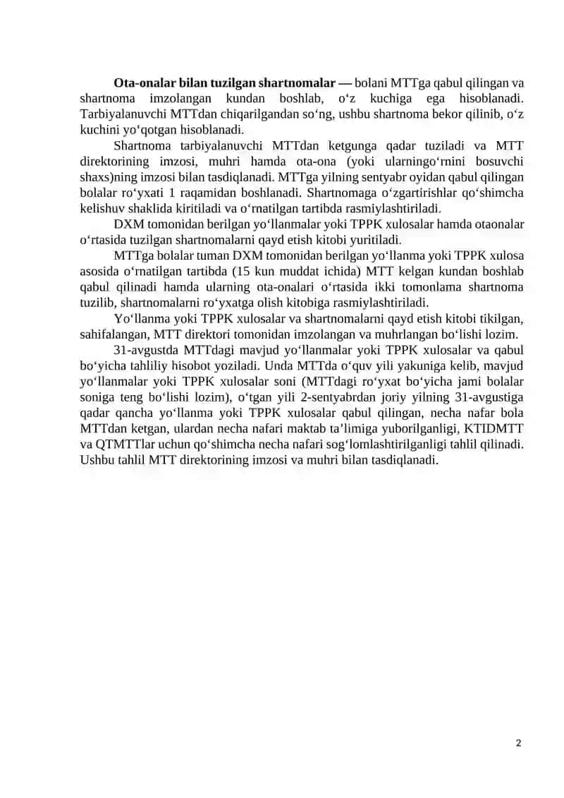 MTT DA ISH XUJJATLARI YURITILISHI 2