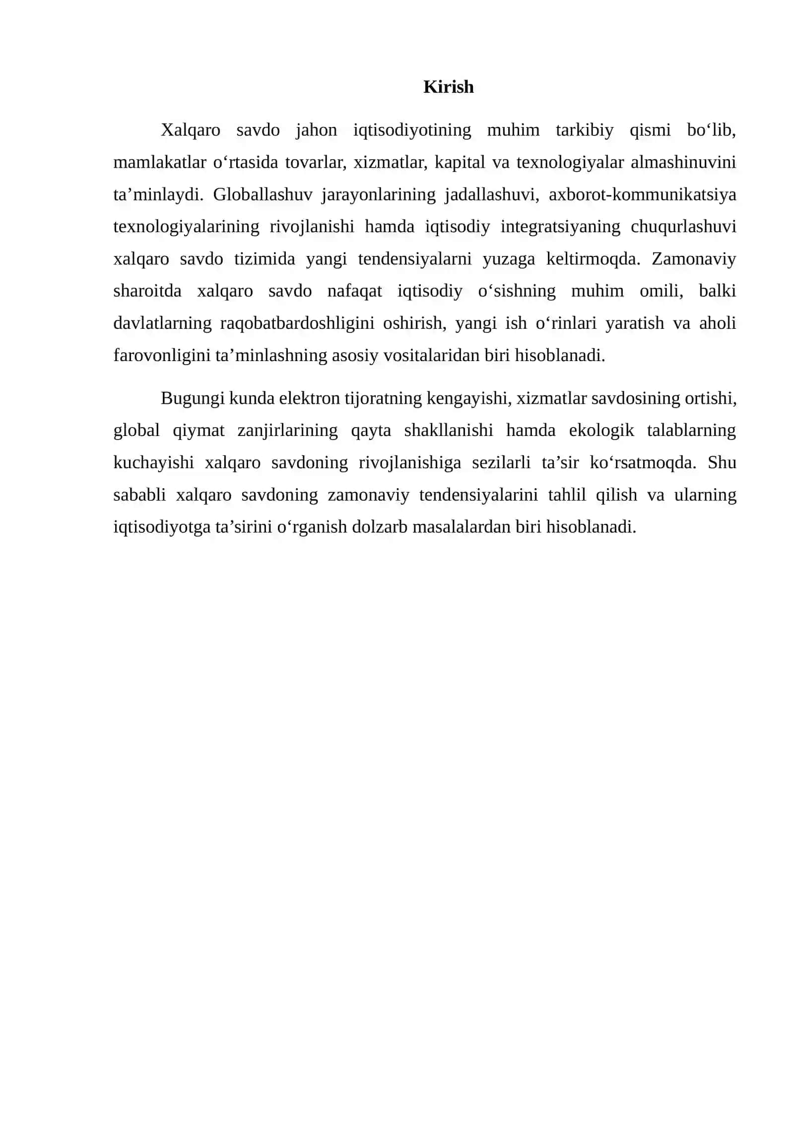 Xalqaro Savdoning Zamonaviy Tendensiyalarini Tahlil Qilish 2