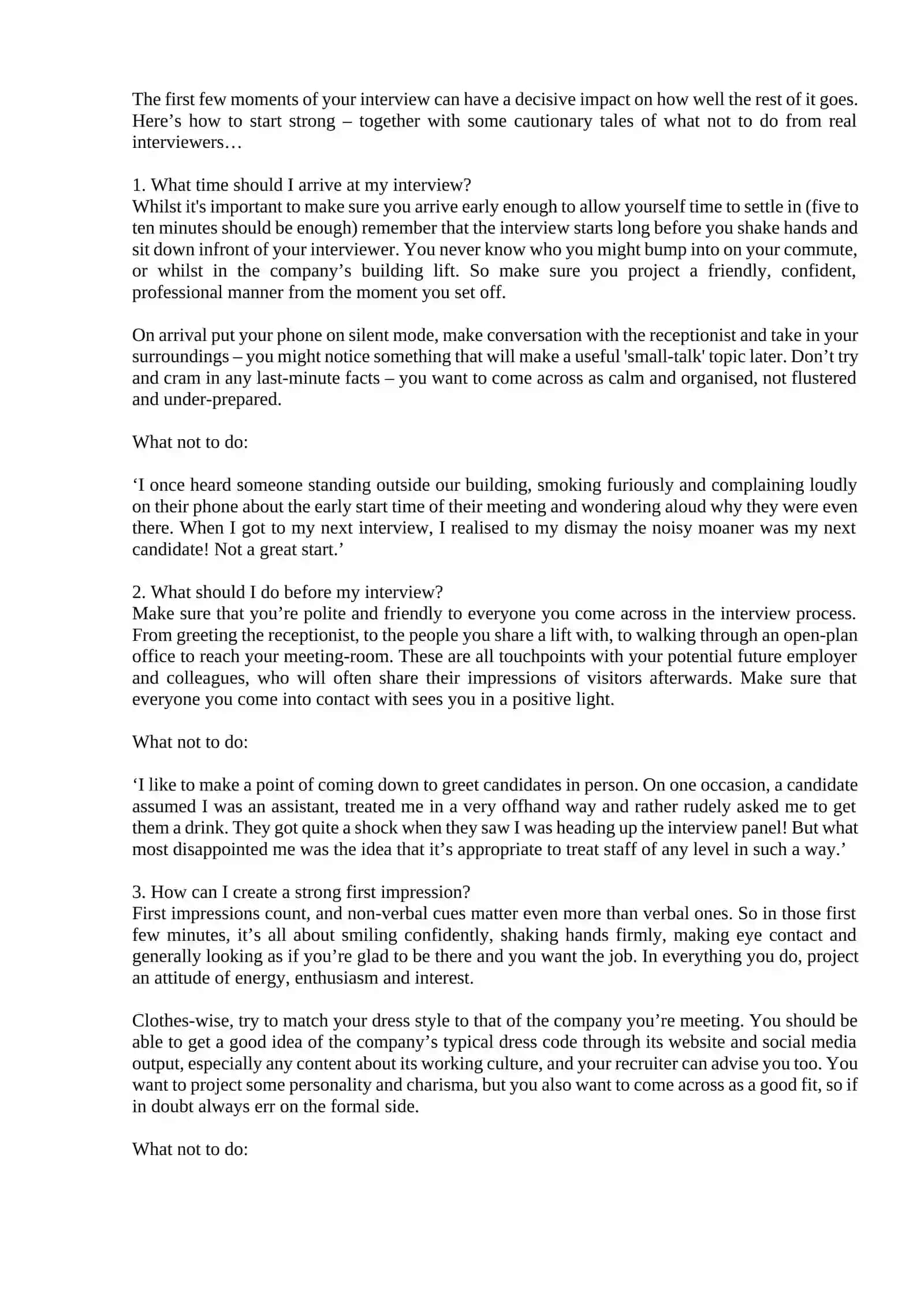 JOB INTERVIEWS 2