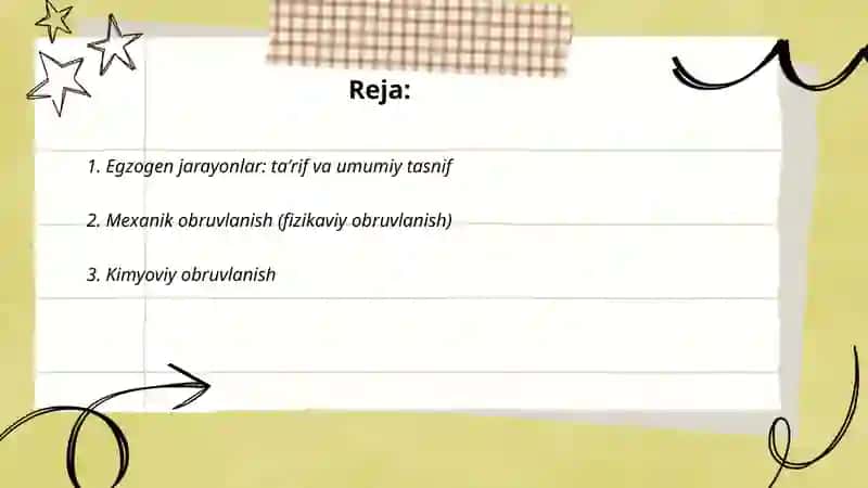Egzogen jarayonlar va uning turlari 2