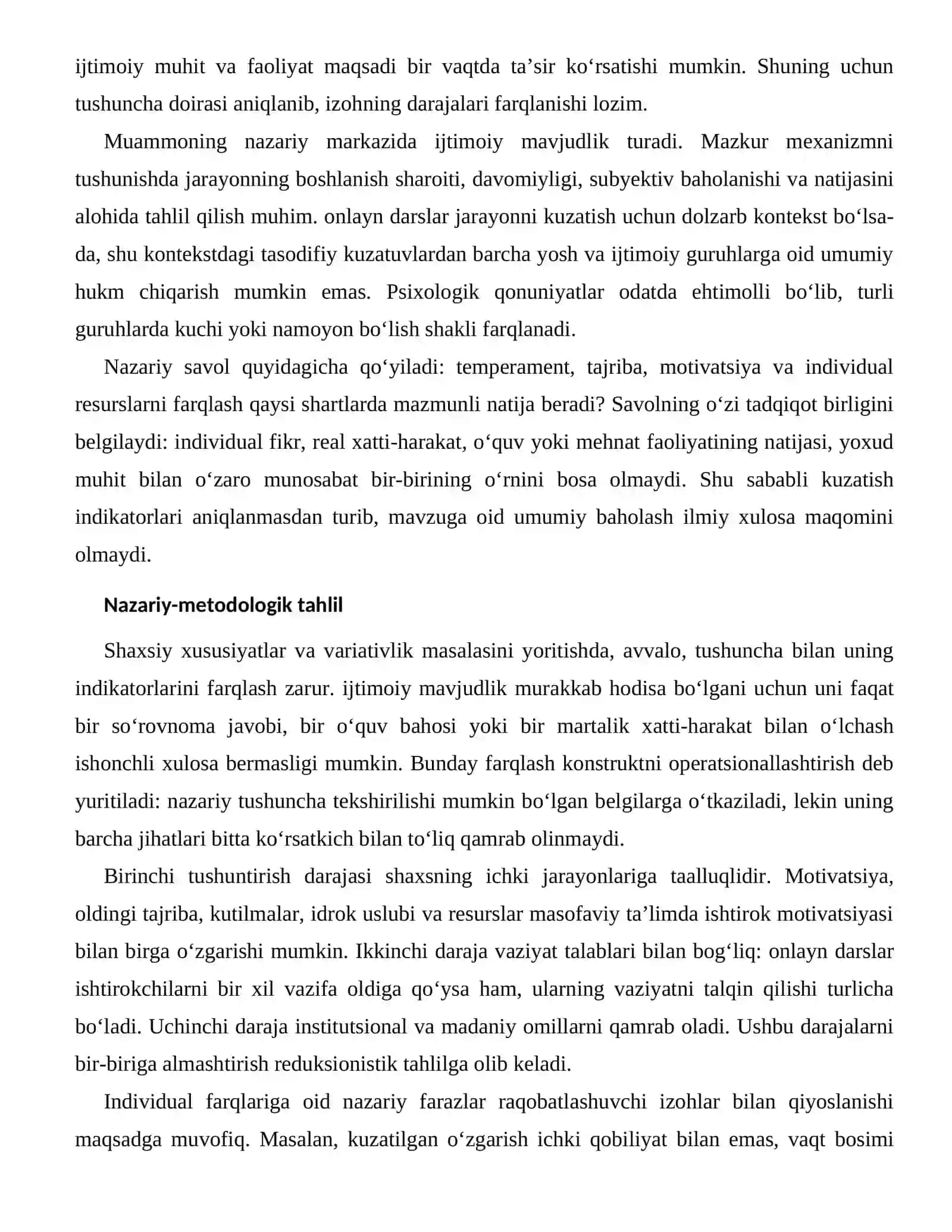 MASOFAVIY TA’LIMDA ISHTIROK MOTIVATSIYASI — INDIVIDUAL FARQLARI 2