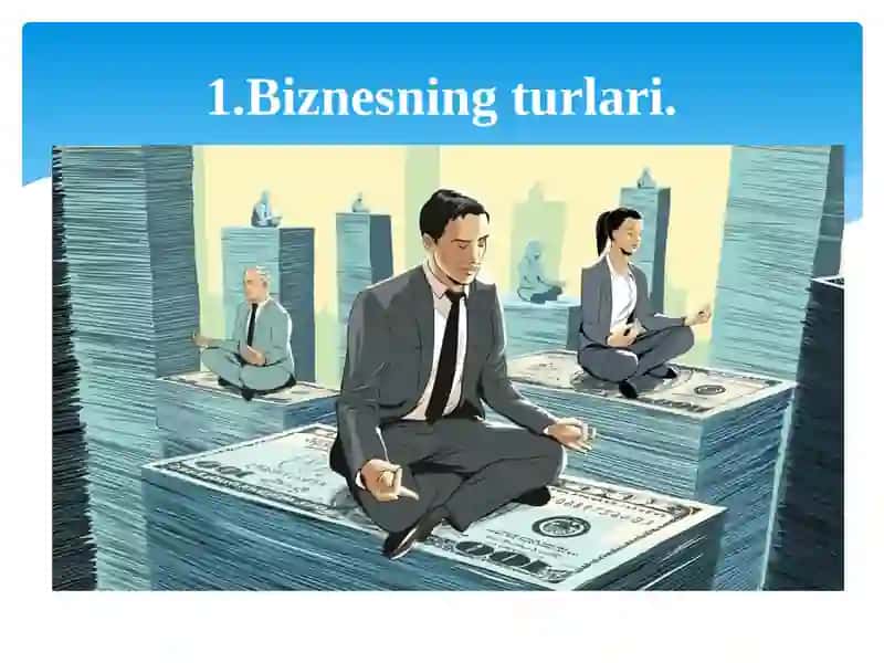 Бизнес ва тадбиркорлик фаолиятининг турлари. 2