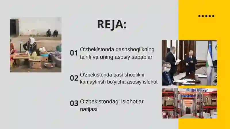 O'zbekistonda Kambag'allikni qisqartirish bo'yicha islohlar 2