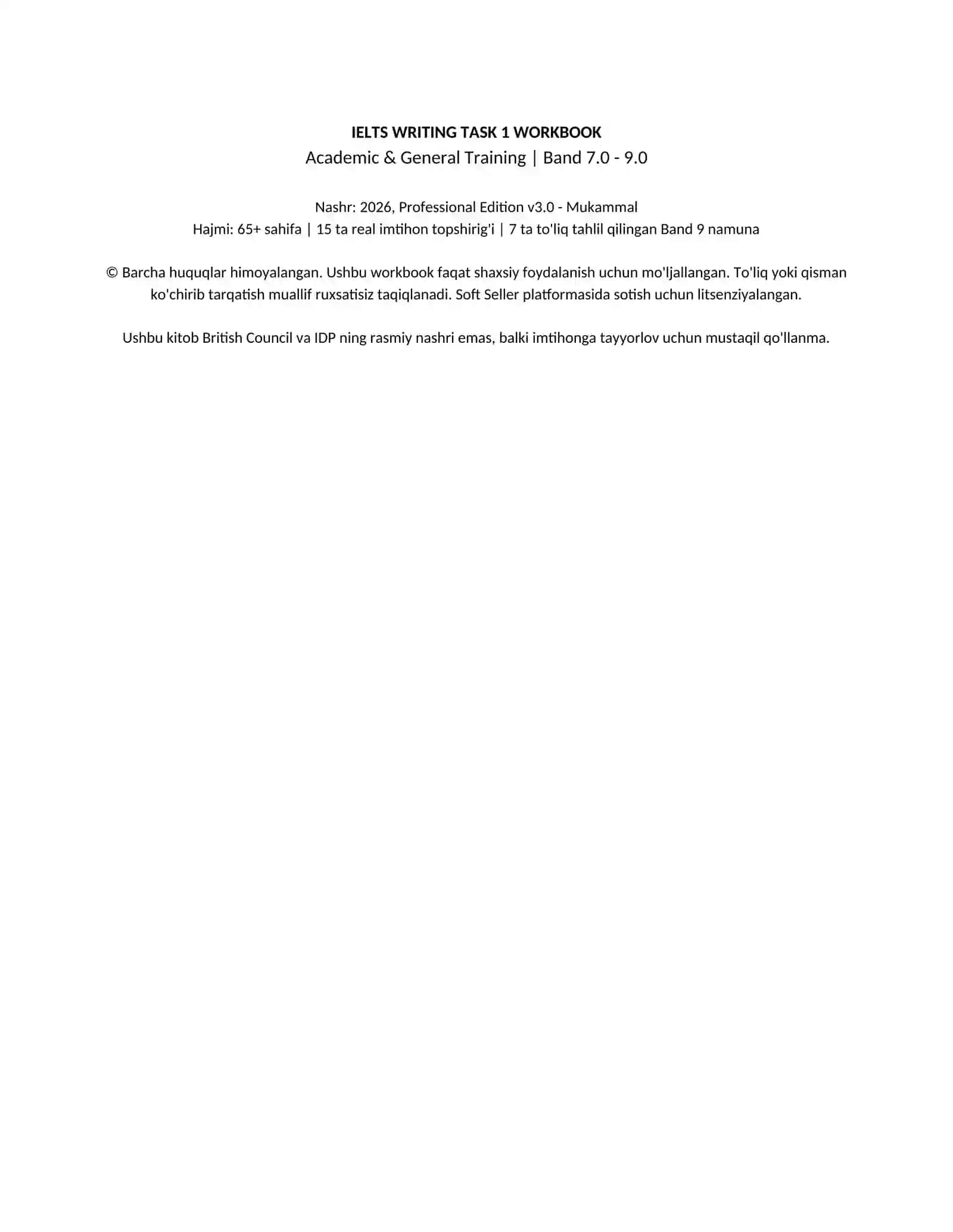 IELTS WRITING TASK 1 WORKBOOK (IELTSga Tayyorlanish uchun) 2
