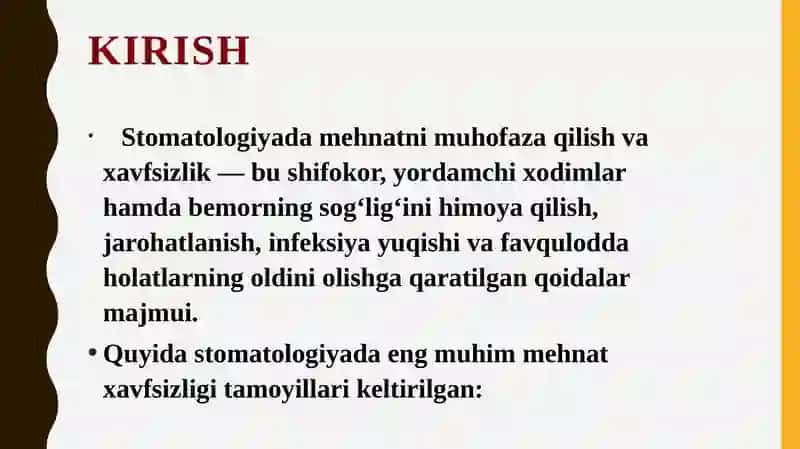Stomatologiyada mehnatni muhofaza qilish va xavfsizlik 2
