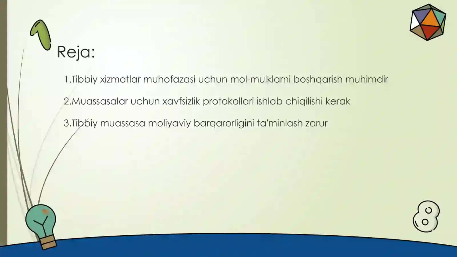 Tibbiy xizmatlar muhofazasi uchun mol-mulklarni boshqarish 2