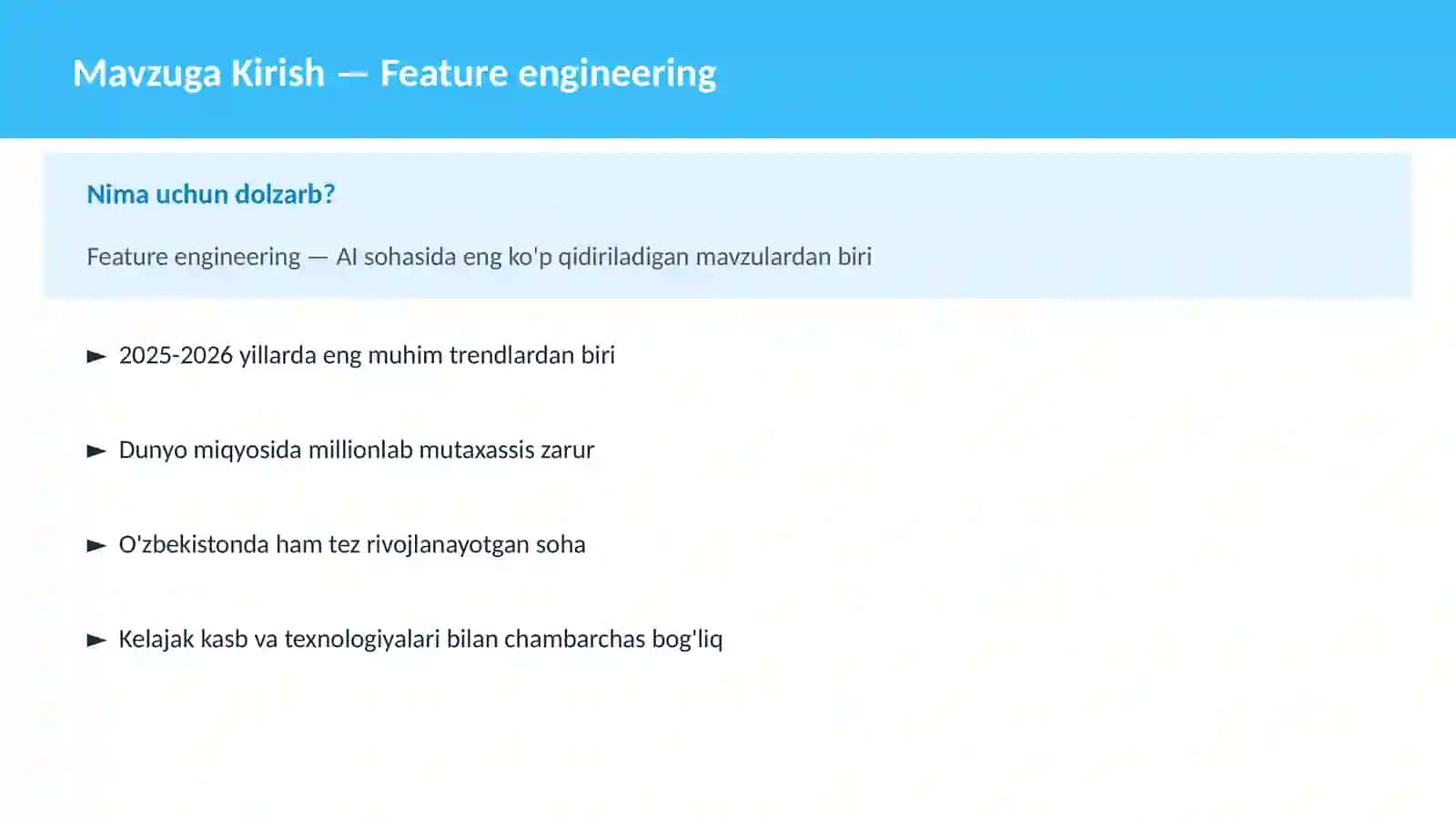 AI | MACHINE LEARNING ASOSLARI 2