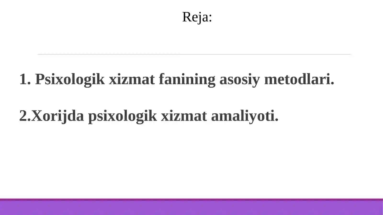 Psixologik xizmatning bugungi holati va asosiy yo'nalishlari 2