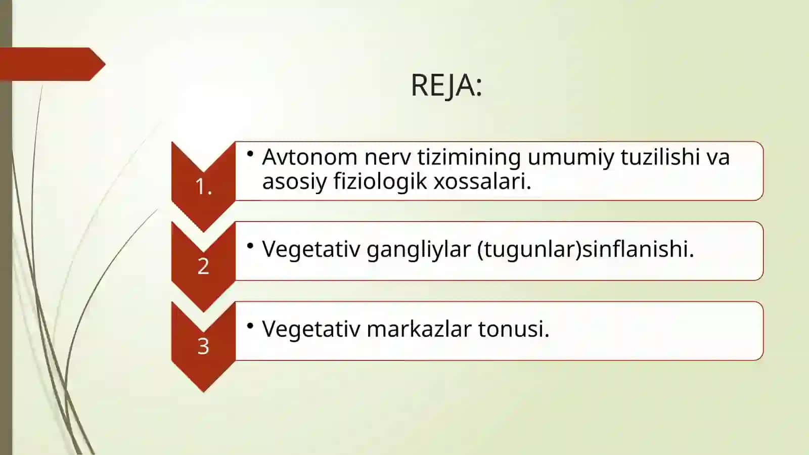 FIZIOLOGIYA FANIDAN TAYYORLAGAN TAQDIMOTI 2
