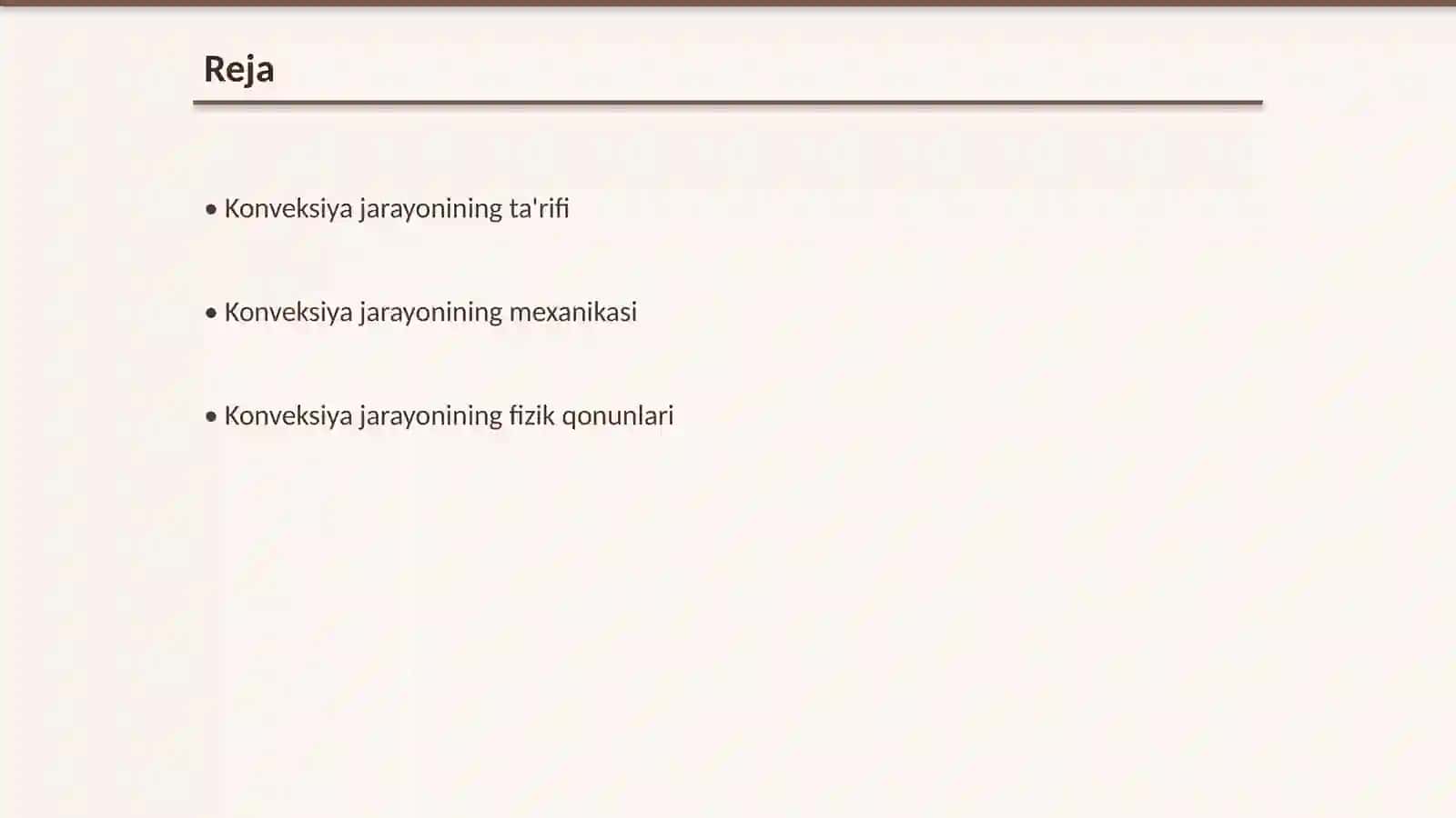 Konveksiya jarayonining mohiyati nimada 2