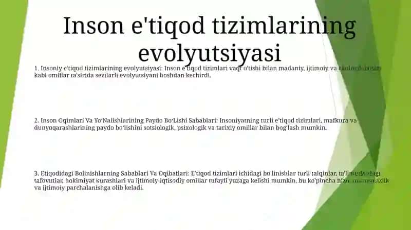 Inson Oqimlari Va YoʻNalishlarining Paydo BoʻLishi Sabablari Etiqodidagi Bolinishlarning Sabablari Va Oqibatlari 2