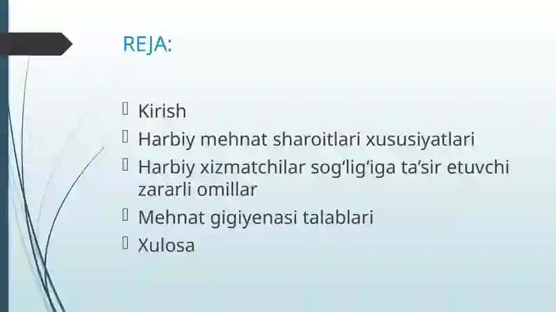 harbiy xizmatchilar mehnat sharoiti gigiyenasi 2