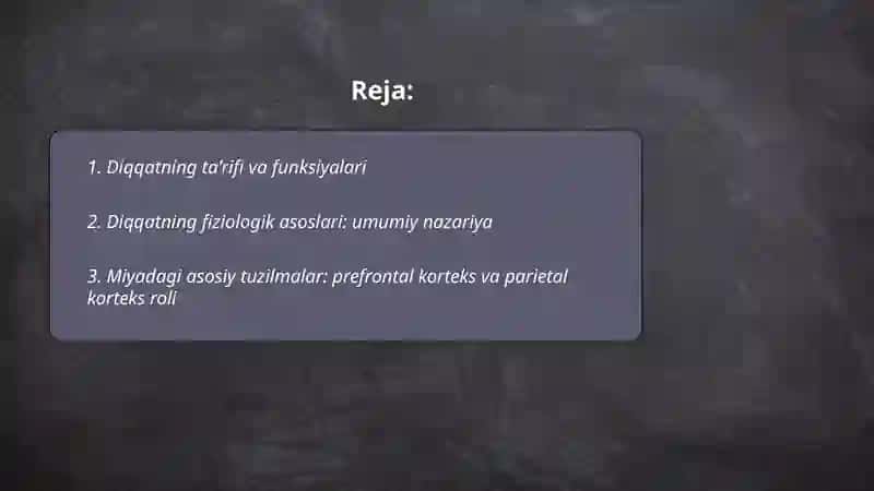 Diqqat va uning fiziologik asoslari. Diqqat turlari va uning xususiyatlari 2