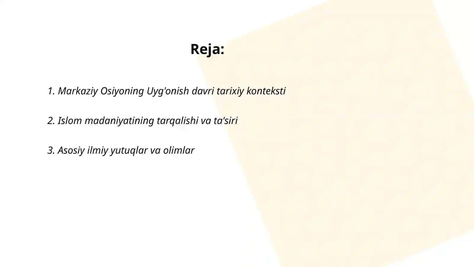IX-XII asrlarda Markaziy Osiyo xalqlarining uyg‘onish davri: ijtimoiyiqtisodiy va madaniy taraqqiyot 2
