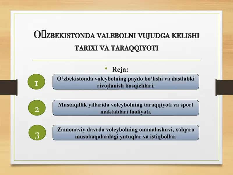 Oʻzbekistonda valebolni vujudga kelishi tarixi va taraqqiyoti 2