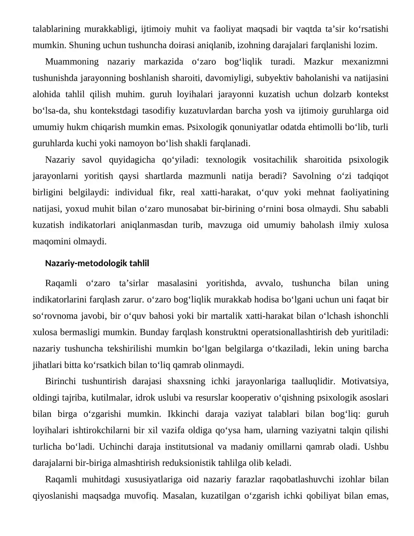 KOOPERATIV O‘QISHNING PSIXOLOGIK ASOSLARI — RAQAMLI MUHITDAGI XUSUSIYATLARI 2