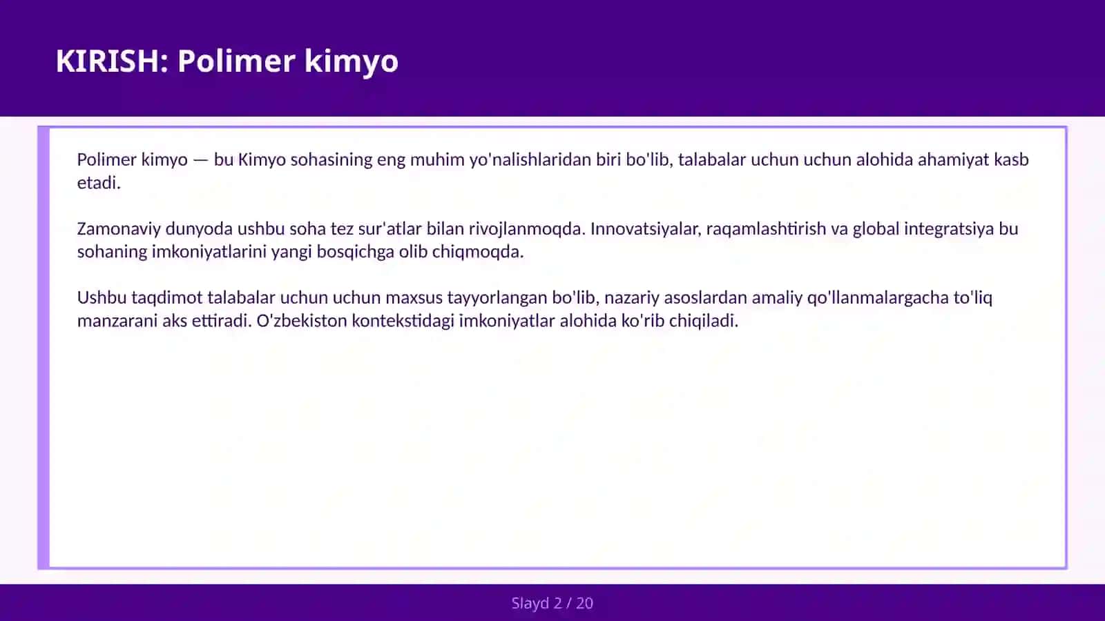 Polimer kimyo 2
