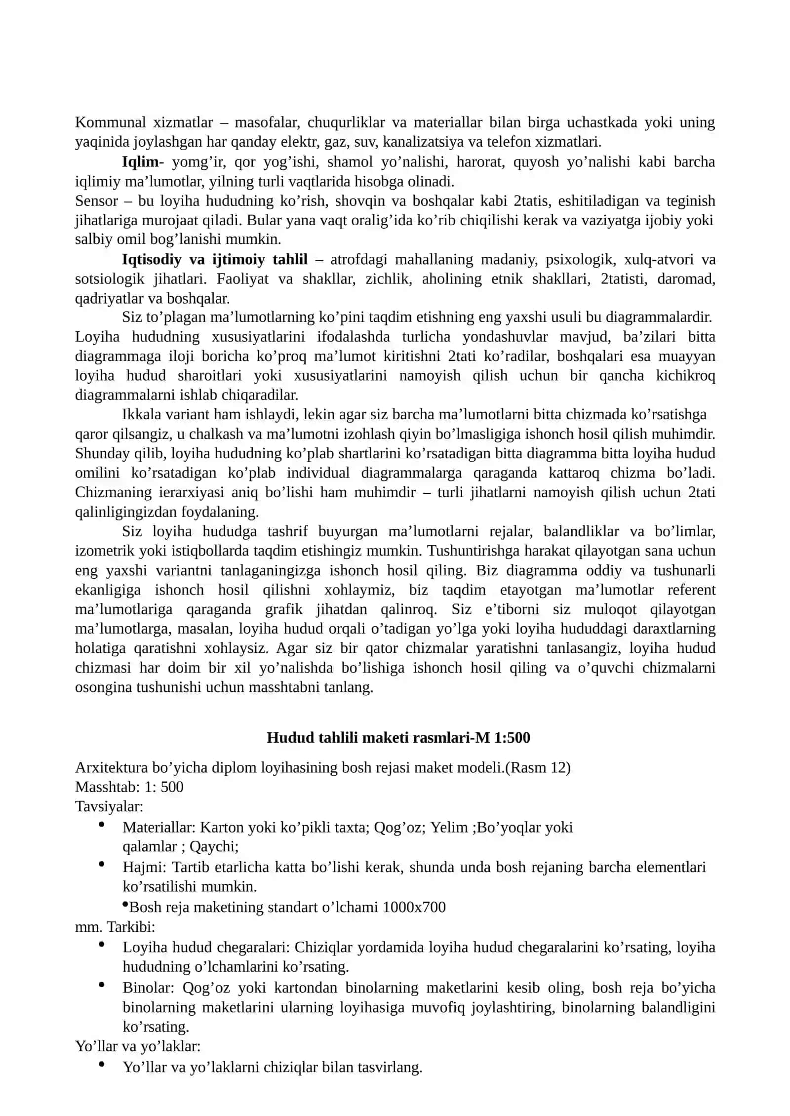Arxitekturaloyiha hudud tahlibi 2