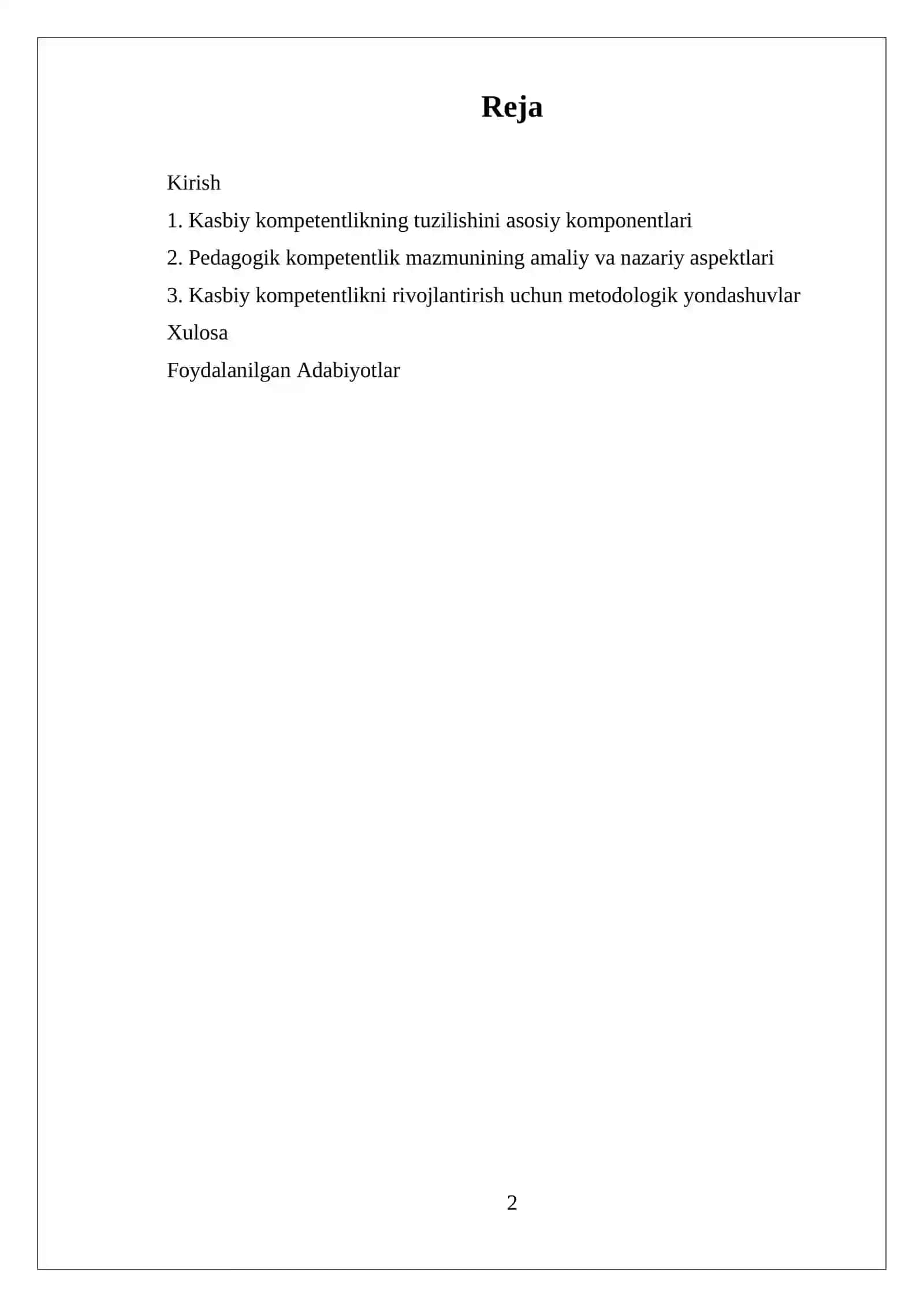 REFERAT PEDAGOGNING KASBIY KOMPETENTLIGINING TUZILISHI VA MAZMUNI 2