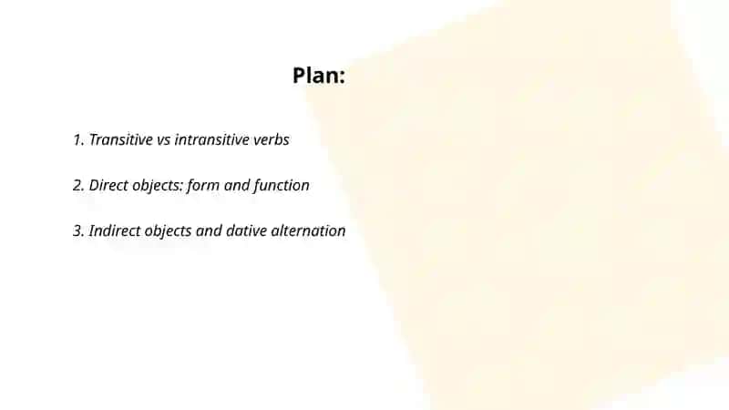 Verbs objectivs and complements 2