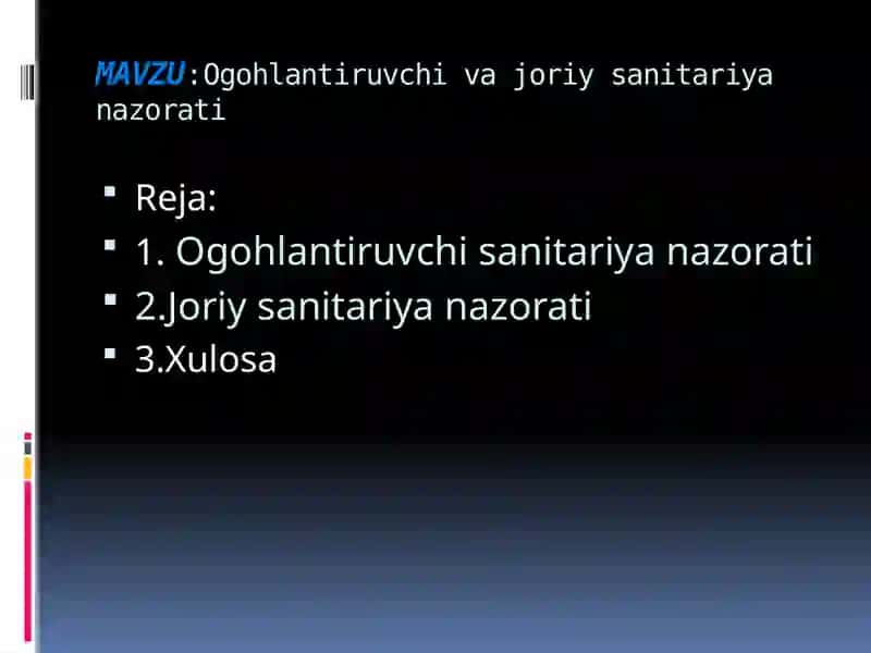 Sanitariya nazorati 2